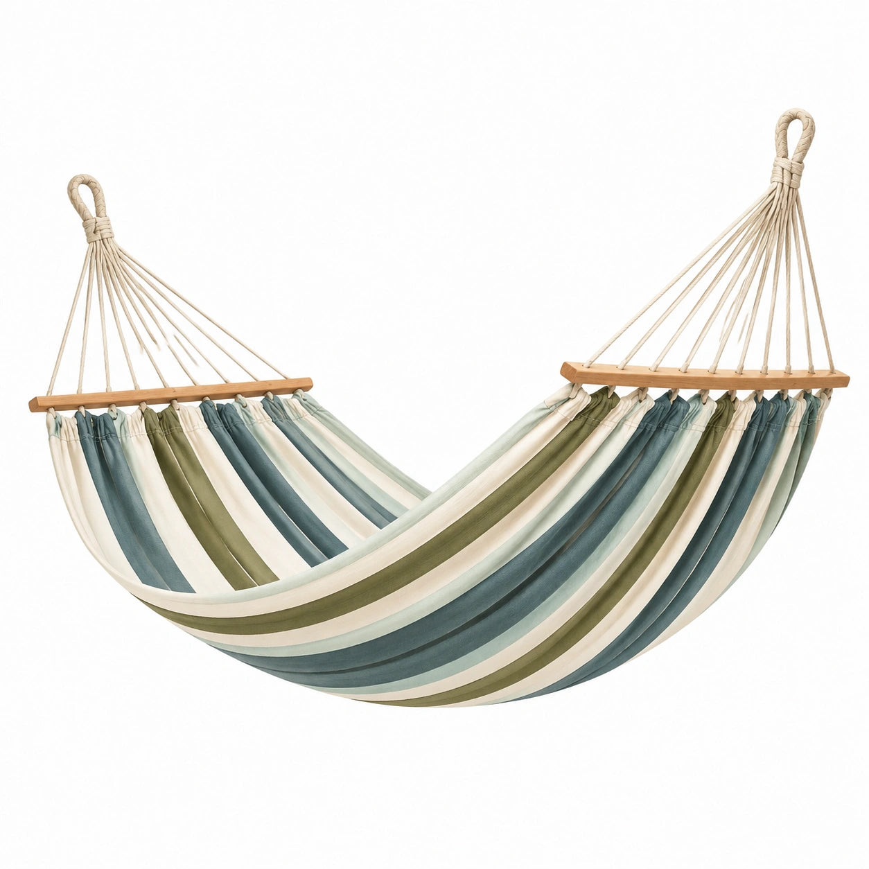 Amaca in Cotone a Strisce Verde/Blu/Bianco 200x150 cm