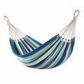 Amaca in cotone a righe blu, bianco e verde 200x150 cm