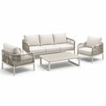 Set di Mobili da Giardino in Alluminio e Poliestere Beige