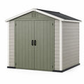 Capanno da Giardino in Plastica 185x152x226 cm Verde e Grigio