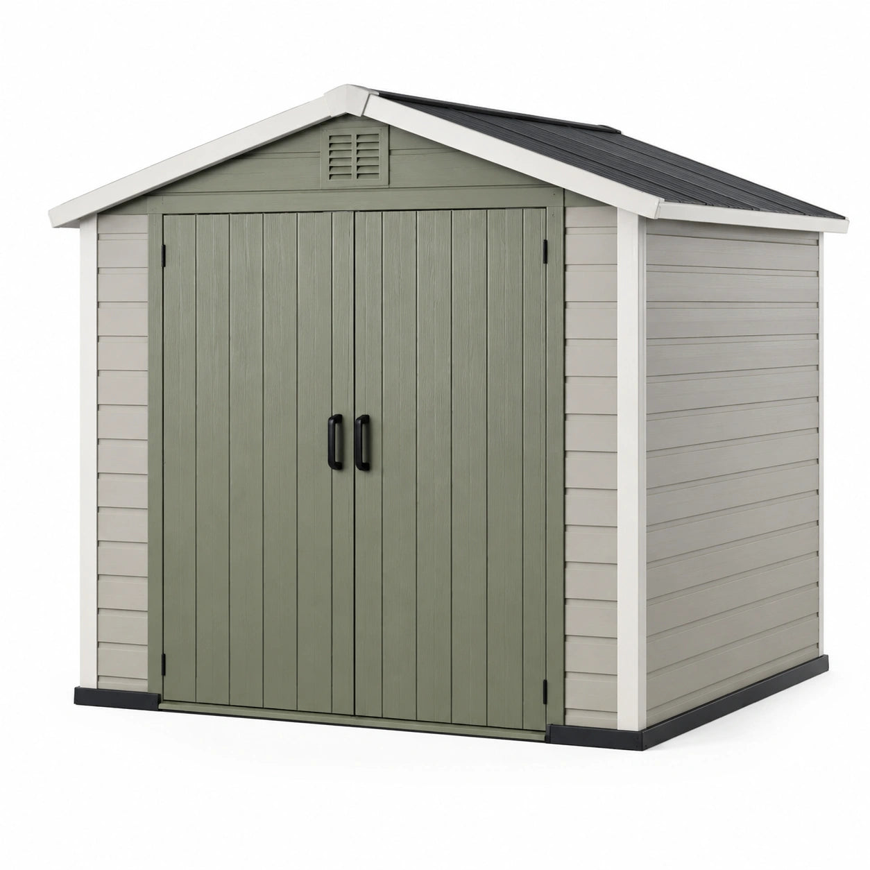 Capanno da Giardino in Plastica 185x152x226 cm Verde e Grigio