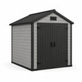 Casetta da Giardino in Plastica Antracite e Grigio 185x152x226 cm
