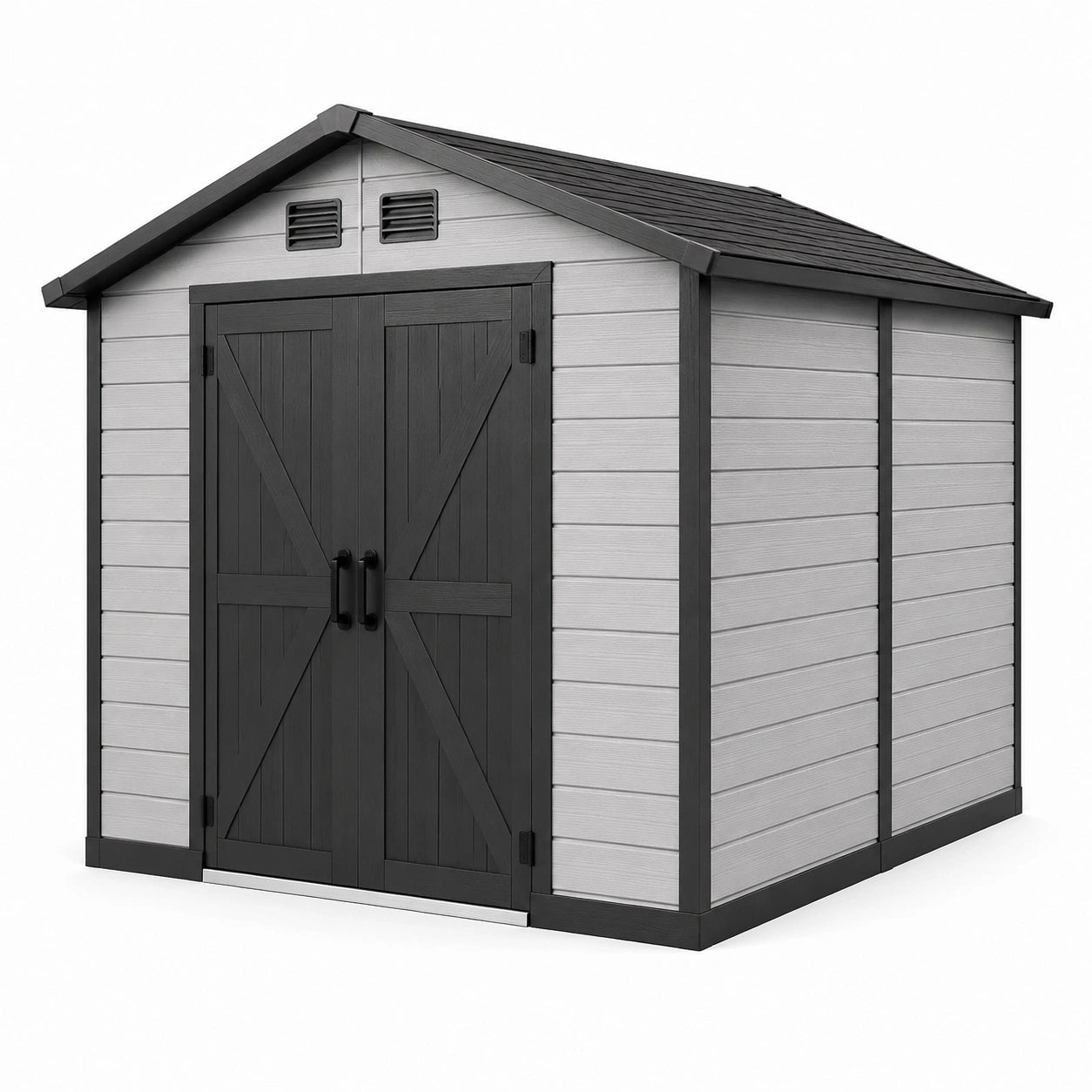 Casetta da Giardino in Resina Grigio Chiaro e Scuro 185x152x226 cm