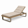 Lettino da Esterno in Legno e Metallo Beige