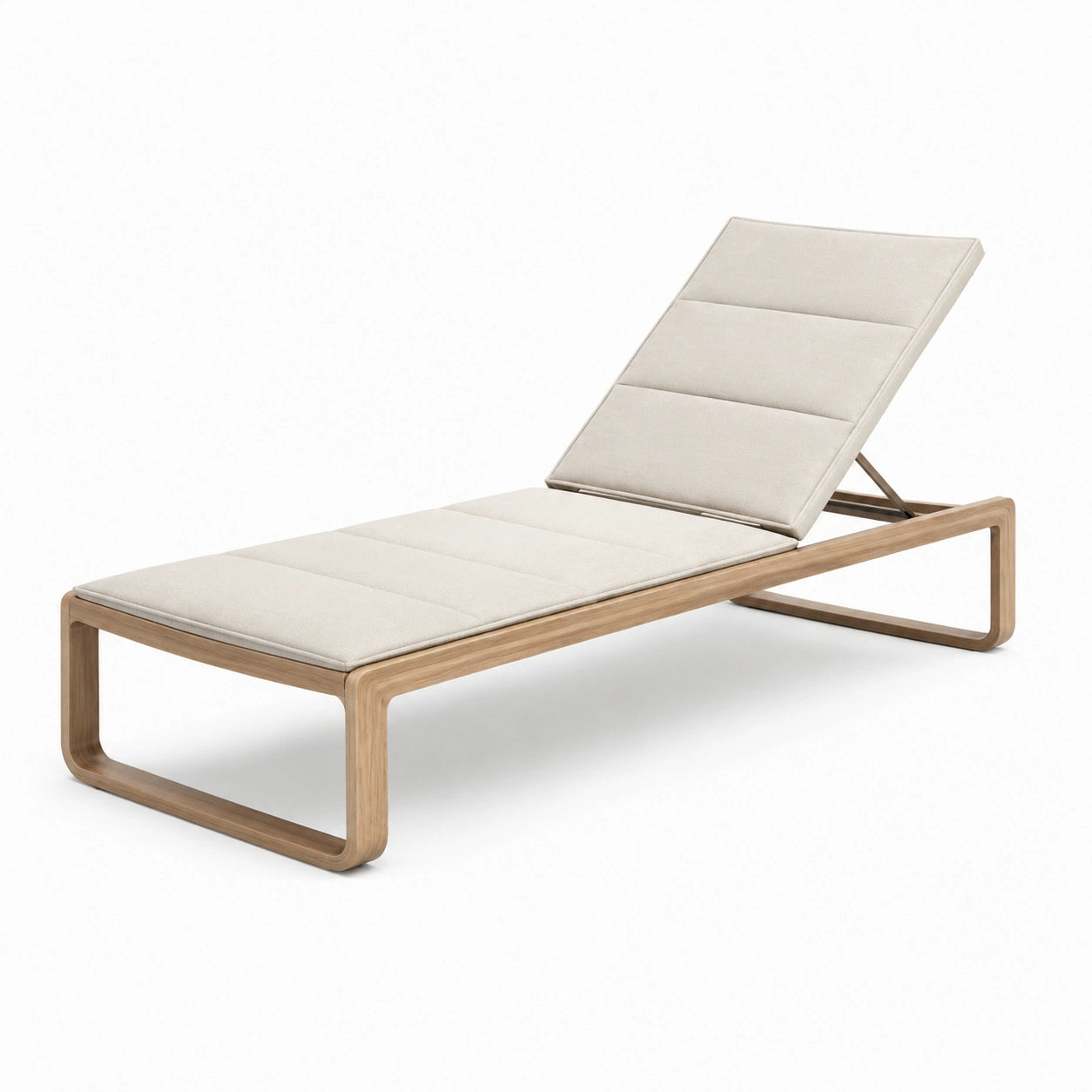 Sdraio in Legno Regolabile con Rivestimento in Poliestere Beige