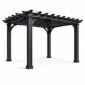 Pergola in Alluminio Nero 3x3 m con Tetto a Traliccio