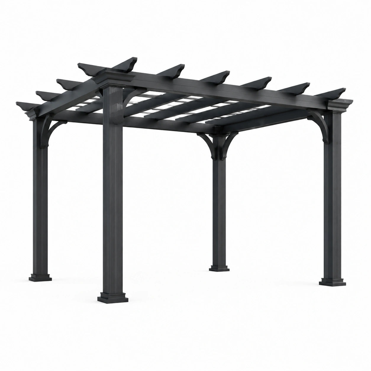 Pergolato in Metallo Verniciato Antracite 360x360x240 cm
