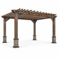 Pergola in legno e pietra composita per esterni 400x300x240 cm